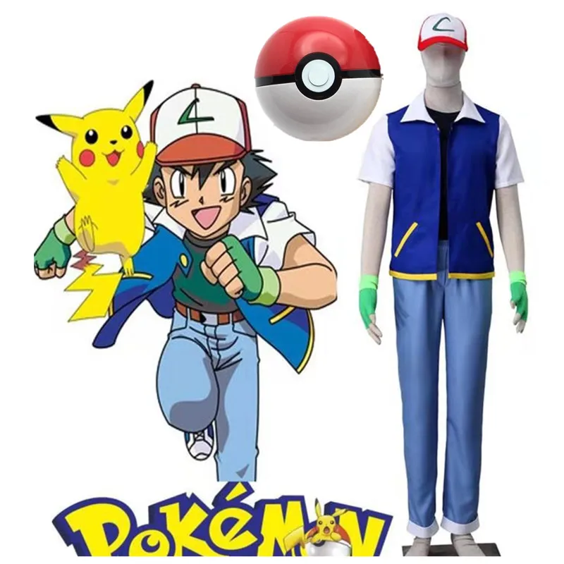 Pocket Monster Pokemon Gaan Halloween Ash Ketchum Cosplay Kostuum Halloween Pocket Monster Pokemon Gaan Halloween Ash Ketchum Cosplay Kostuum Halloween