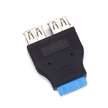 

Black Mini 2-Port USB 3.0 A SuperSpeed Female to 20 PIN Adapter SUB Sale