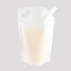 50pcs Milk Drink Nozzle Storage Bags And Free Gift Funnel Double-side White Spout Pouches Plastic Packaging Bags With Hang Hole 2