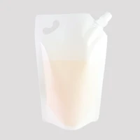 50pcs Milk Drink Nozzle Storage Bags And Free Gift Funnel Double-side White Spout Pouches Plastic Packaging Bags With Hang Hole 2