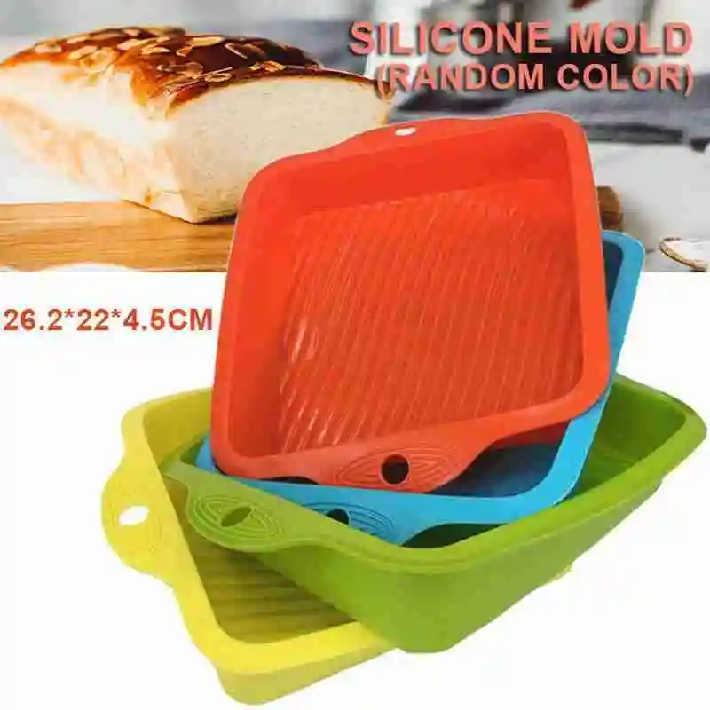 

Silicone Bread Toast Mold Square Cake Pan High Temperature Resistance Easy Cleaning Kitchen Baking Bakeware Mold