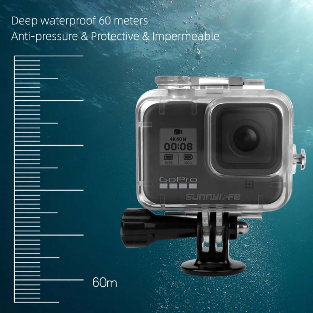 Подводный 60 м водонепроницаемый чехол силиконовый чехол для GoPro Hero 8 черный фильтр для дайвинга Красный Плавучий плавающий бар для камеры Gopro 8