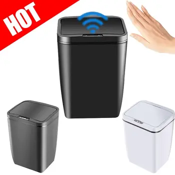 

12L Smart Sensor Waste Bin Battery Type Automatic Induction Large Capacity Rubbish Trash Can Household Cleaning Accessories