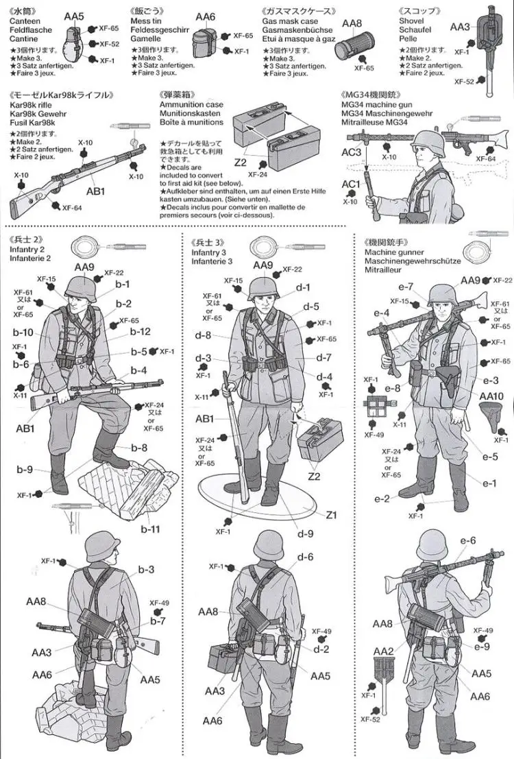 Tamiya German Infantry Figure Set Mid-WWII Kit 35371 Scale 1/35