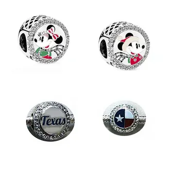 

High Quality New Winter Series Christmas Disne Holiday Castle Castle My Mouse Texas CharmDIY Original Women's Jewelry Best Gift