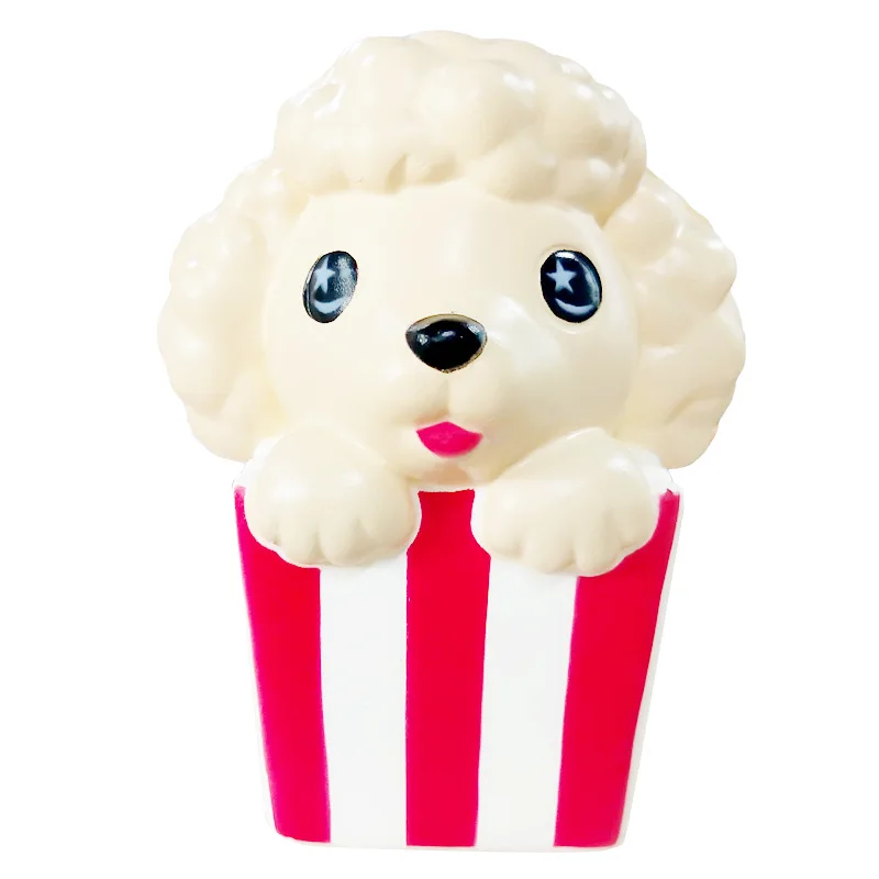 1 шт. кукла собака Squishies Забавный Jumbo мягкий медленно поднимающийся милый Kawaii попкорн мягкие детские игрушки для детей антистресс детские игрушки - Цвет: Белый