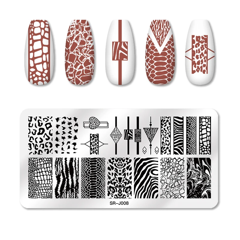 1 Набор пластины для стемпинга ногтей цветы животные Геометрия мрамор с желейным
