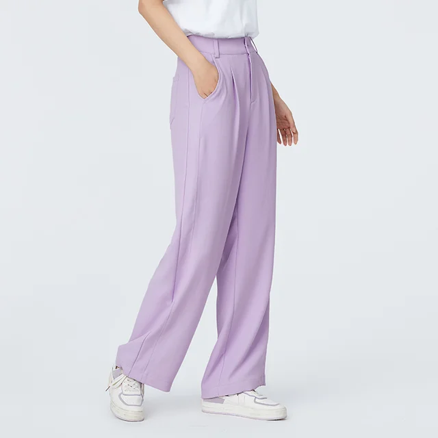 SEMIR Casual Pants Women Spring 2021 New Loose Wide-Leg Pants Slim Drape Mopping Pants Suit Trend Pink Purple