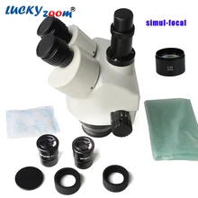 Lucky Zoom Brand 3.5X-45X Simul-Focal Trinocular Zoom Stereo Microscope Head WF10X/20 SZM0.5X WD165mm Microscope Accessories