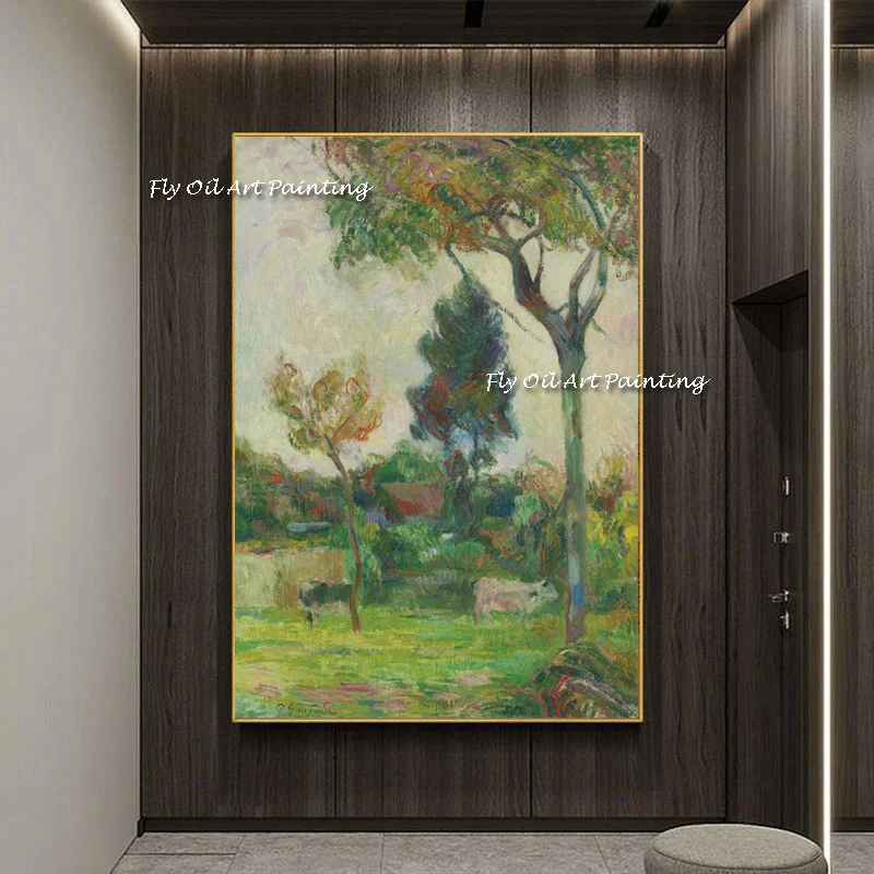 

The Museum Exhibition Handmade Paul Gauguin Modern Oil Painting Corridor Porch Wall Art Decors For Home Hotel Cafe Spring Forest