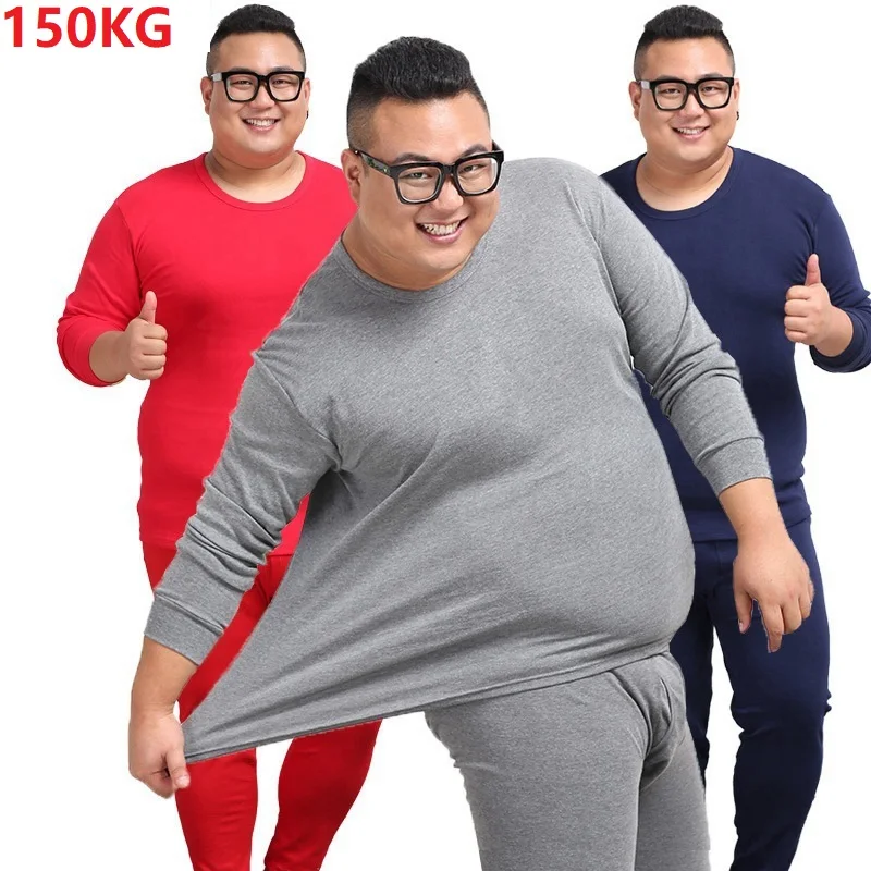 Мужские теплые хлопковые комплекты нижнего белья больших размеров 6XL 7XL 8XL зимние