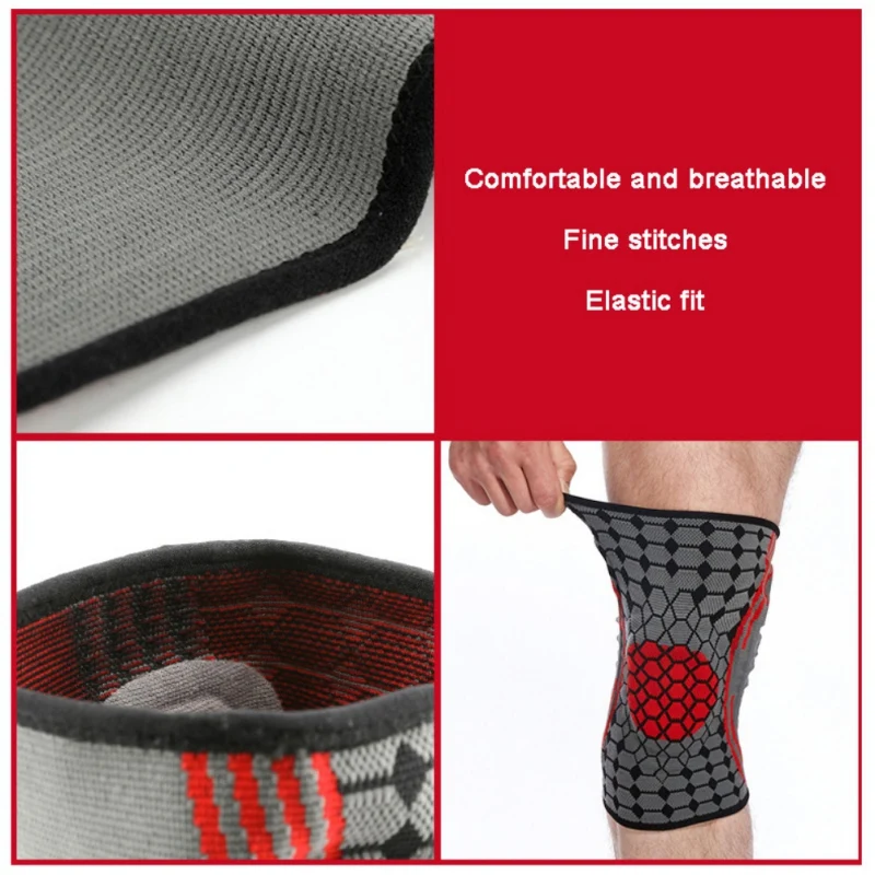 New Kneepads Silicone Spring Knee Pads Breathable Absorb Sweat Compression Non-slip Strip Knee Protective Product
