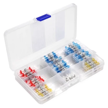 

120Pcs Solder Seal Wire Connectors, Heat Shrink Butt Connector Waterproof Insulated Electrical Butt Terminals Wire Splice For Au