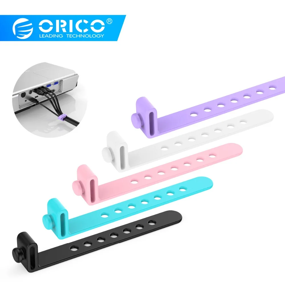 ORICO силиконовый Кабельный органайзер, устройство для сматывания проводов, держатель кабеля для мыши, шнура, наушников, HDMI, Aux, USB кабель, управление