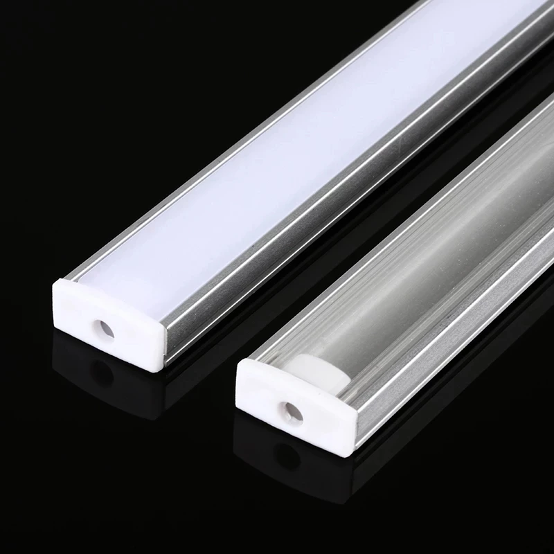 2-28 sets / pack 0.5m 12mm perfil aluminio for 5050 5630 LED strip aluminum alloy flat shell + PC cover aluminum profile led light led aluminum channel