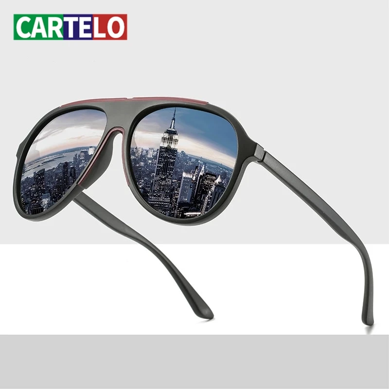 

CARTELO Driving Square Style Sun Glasses Male Goggle UV400 Fishing Eyewear Men Metal NEW Polarized Sunglasses Men