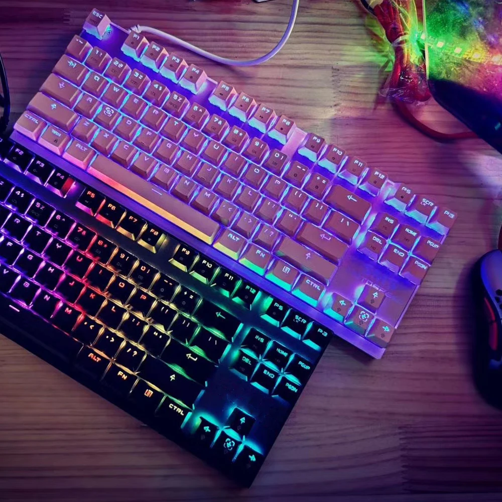 Genuine Motospeed CK82 Gaming Mechanical Keyboard 87 Key RGB Backlit Anti-ghosting Wired Keyboards for PC computer Russian gamer