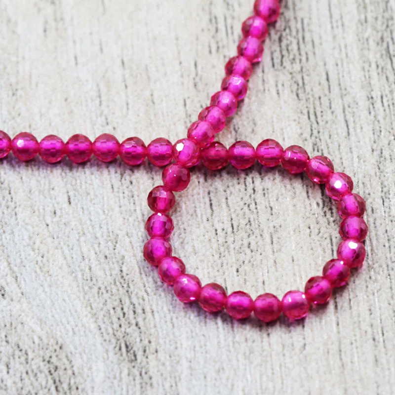 Natural Red Corundum Stone Beads Fashion High Quality Faceted Round Crystal Beads 2 3mm Red Shining Stone For Jewelry Making