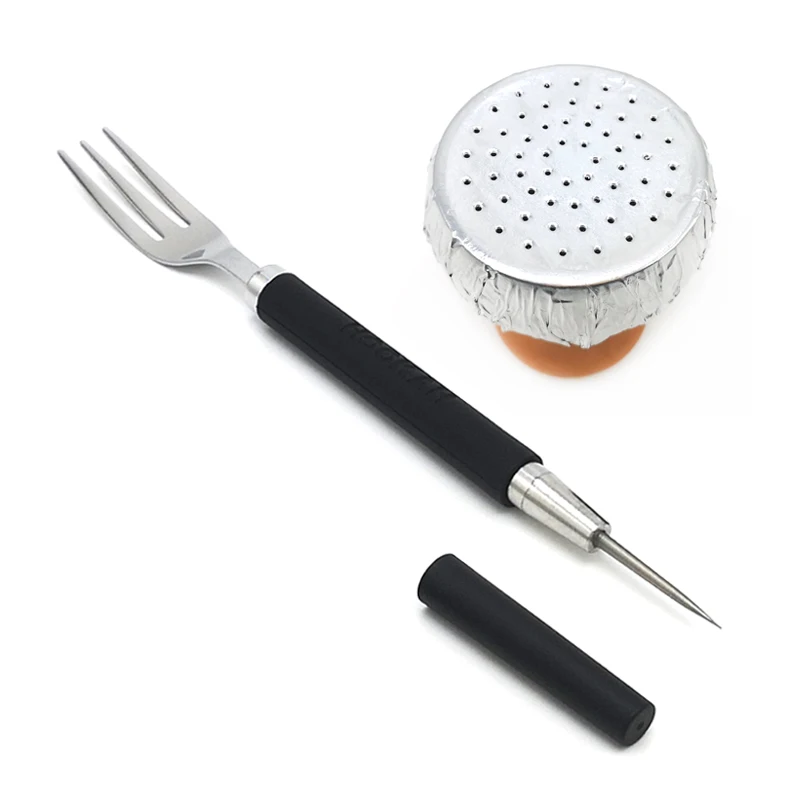 Fruit Forks Stainless Steel For Hookah Shisha With Aluminum Foil Hole Puncher