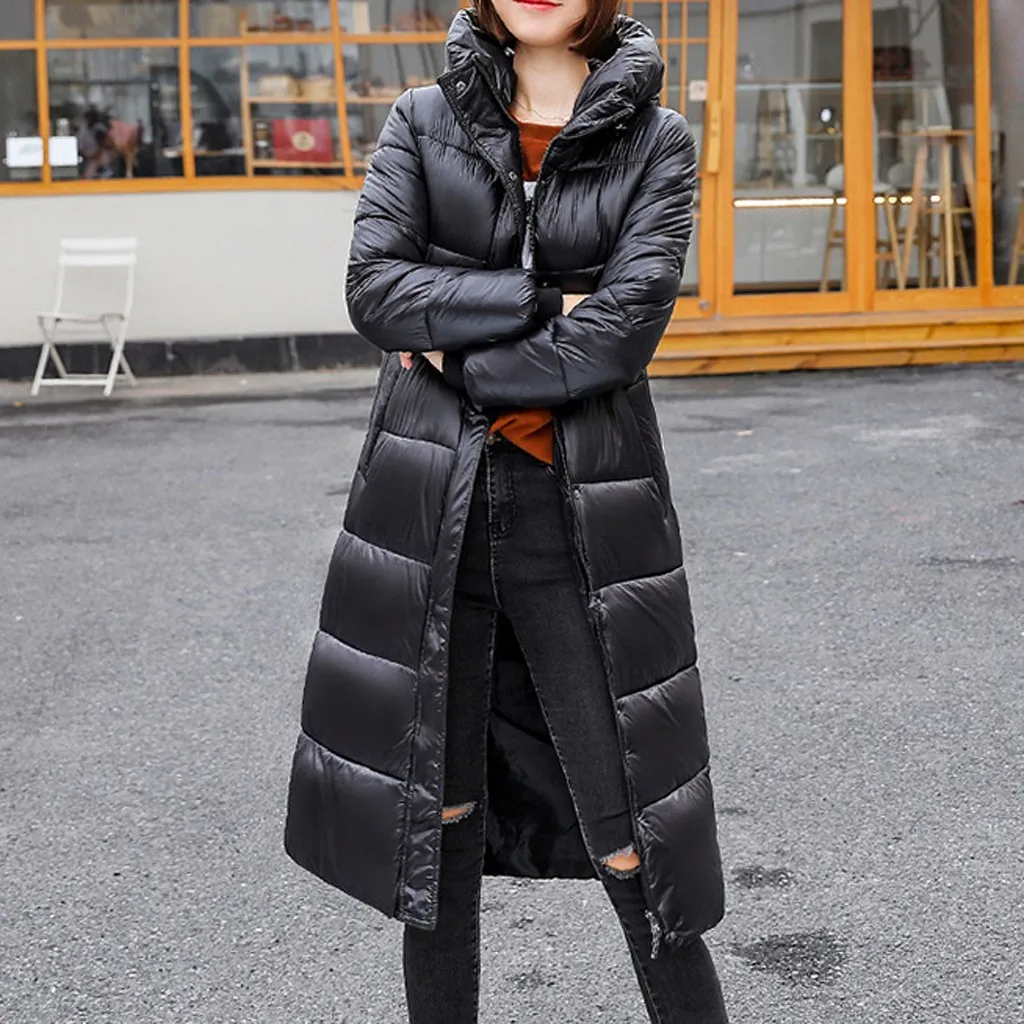 New High Quality Women's Winter Jacket Simple Cuff Design Windproof Warm Female Coats Fashion Brand parka