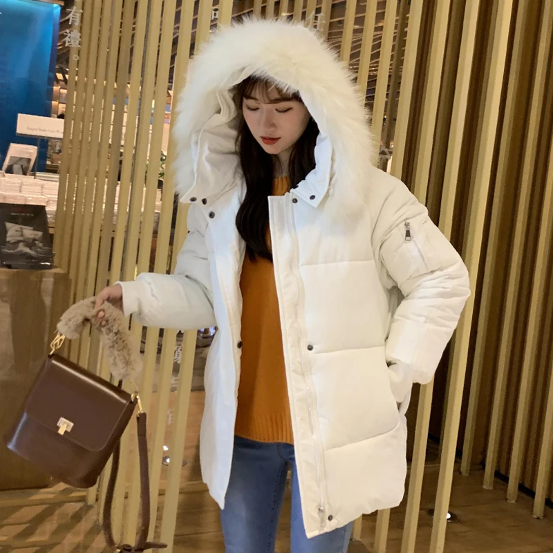 

Women Regular Winter Jacket 2019 New Fashion Women's Parka Hooded With Fur Collar Coat Female Stand-Up Collar Casual Jackets