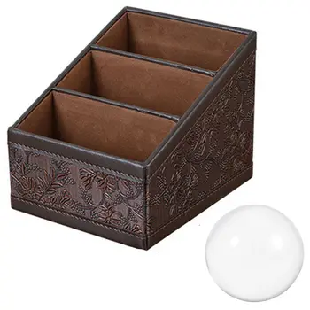 

1pcs Transparent Natural Crystal Healing Ball Sphere & 1pcs Retro PU Leather Cosmetic Storage Box