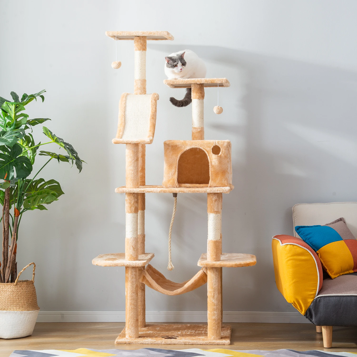 

170cm Cat Kitten Tree Cat Tower Climbing Scratching Post Cat Scratcher Activity Centre Cat Scratching Post Cat Tree House Toy