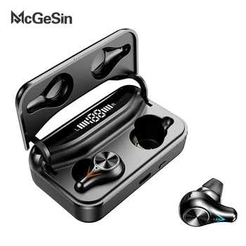 

TWS Wireless Earphone Bluetooth 5.0 Music Headset IPX7 Waterproof Earbuds with Flashlight LED Power Display Earphones with Mic