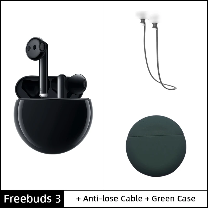 huawei FreeBuds 3 Bluetooth наушники TWS беспроводные наушники Kirin A1 чип контроль 20 часов работы от батареи Функция ANC промо-код newyear1200 / newyear600 - Цвет: Black Add Cable GC