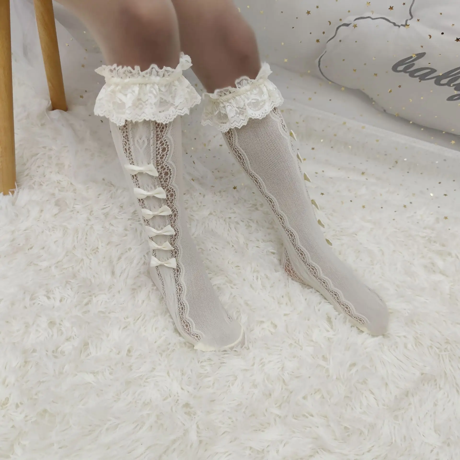 Esihou Lolita Socks Japan Anime Cosplay Bowknot Loose Lace Maid Knee Highs -Zentai shop online He81a9ae938584b5c928c1ea2592ad863C.jpg