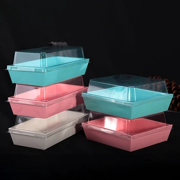

200pcs High Quality Sandwich box space cover food box kraft paper plastic boxes custle cake packing