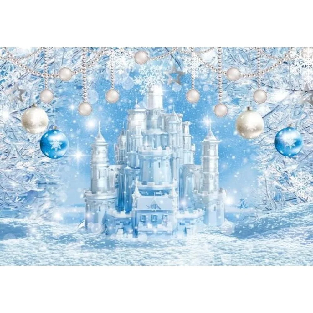 Arrière-plan de Noël au Pays des Merveilles d'Hiver, Château de Glace,  Neige, Paysage, Arbre Enrichi, Forêt, Photo - AliExpress, image size:1000x1000