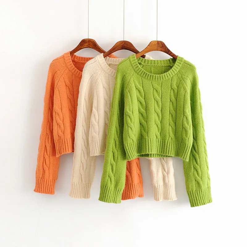 

2019 New raglan sleeves candy color sweater casaco feminino jumper that is more comfortable than cashmere