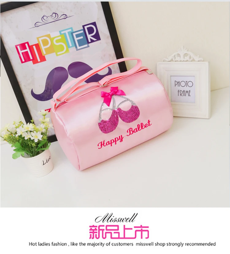 Ballet Dance Bags Embroidered Sequins Ballet Shoes Design Ballet Bags Pink Ballerina Dancing Bags Girls Adult Kids Dance Bags
