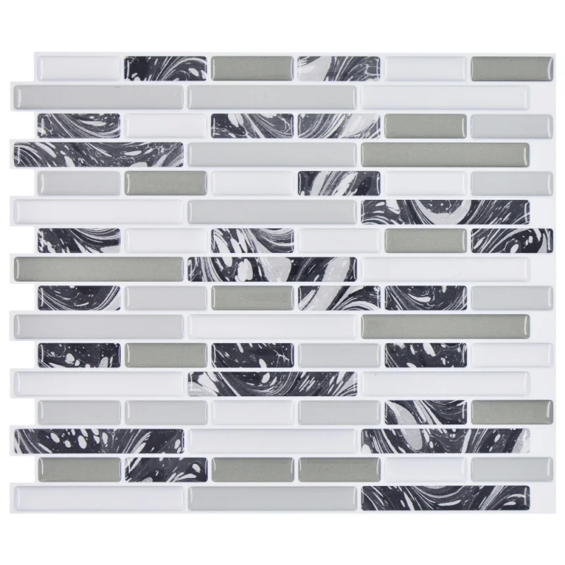 

2019 Modern 3D Wall Stickers Decals Removable Self Adhesive Irregular Long Stone Tile Backsplash Kitchen Bathroom Wall Decor