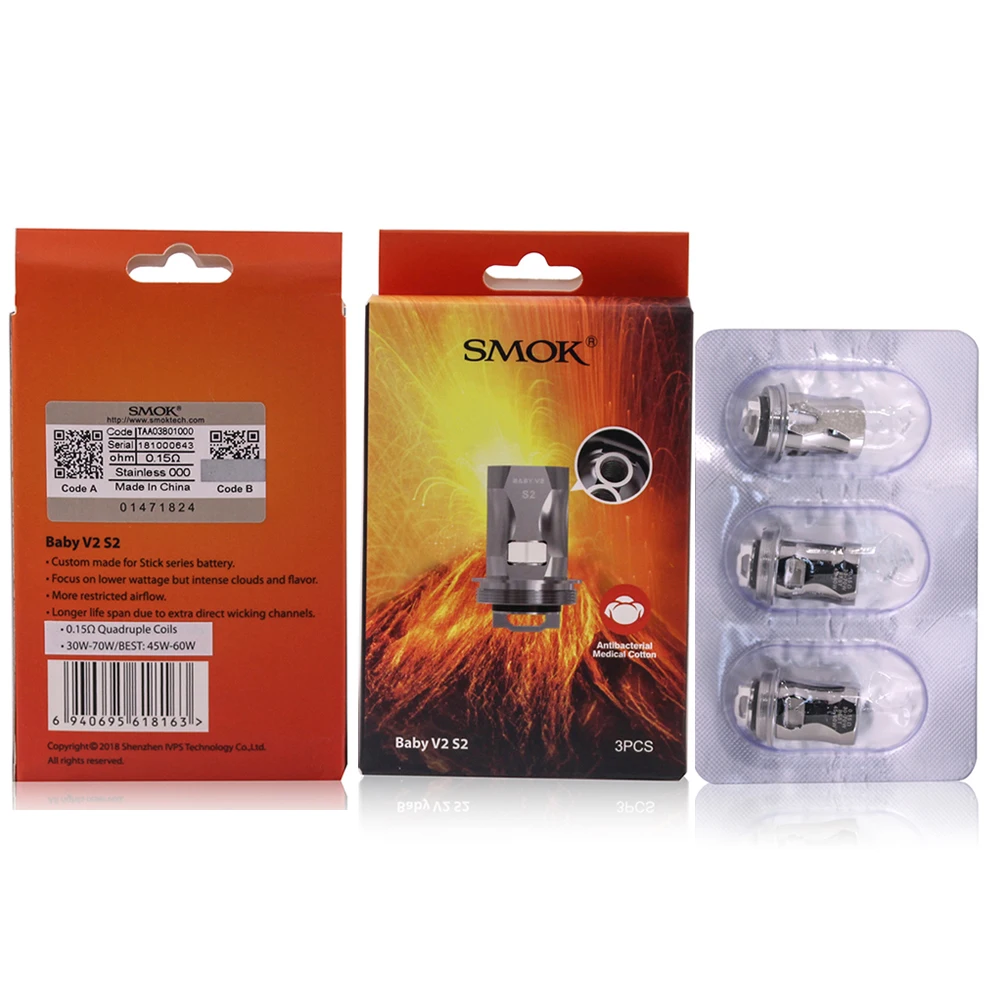 Оригинальная электронная сигарета SMOK TFV8 Baby V2 A1 A2 A3 S1 S2 K1 K4 версия 2 Octuple Core для