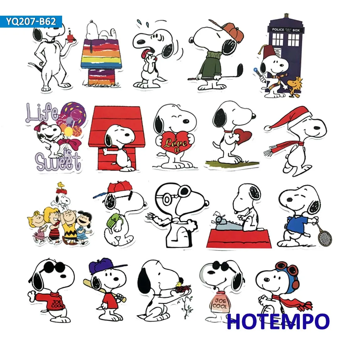 60 шт. мультфильм милая собака Snoopy наклейки щенок для мобильного телефона ноутбука чемодан скейтборд фиксированная передача наклейки