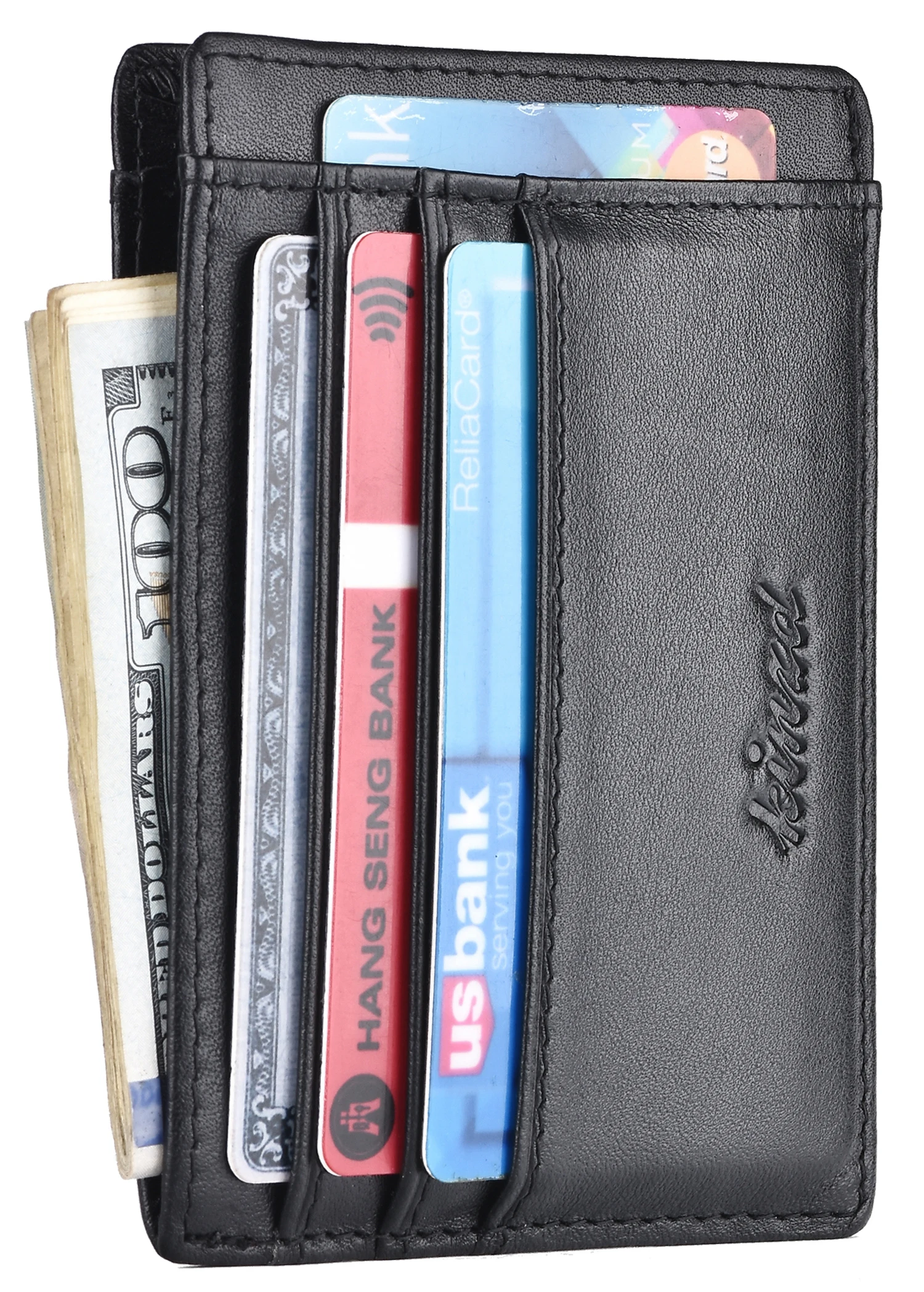 

Minimalist Mens Wallet RFID Front Pocket Wallet Secure Thin Credit Card Holder