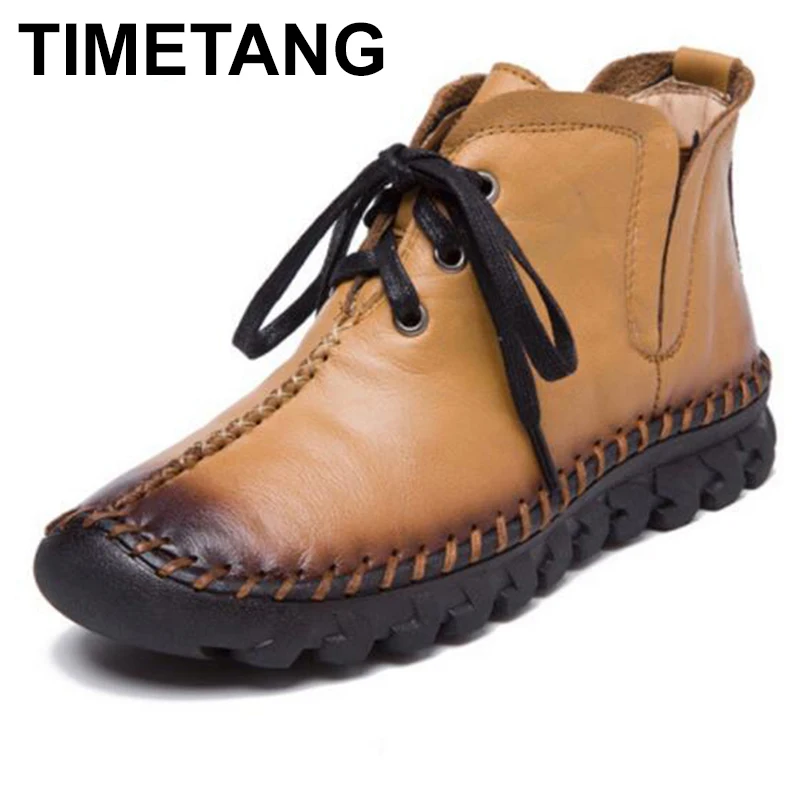 TIMETANG Chaussure 2021Women's зимние ботинки для женщин из натурального меха зимняя обувь
