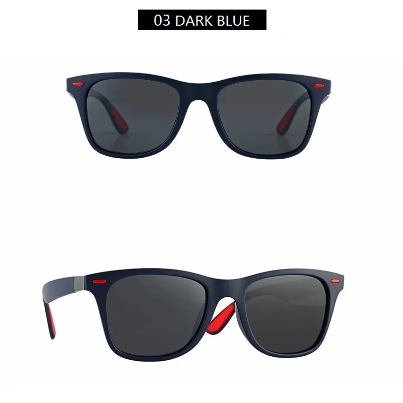 03 DARK BLUE Мужские и женские поляризационные солнцезащитные очки, модные спортивные водительские ретро солнцезащитные очки для мужчин и женщин, фирменный дизайн, солнцезащитные очки UV400 - Цвет линз: 03 DARK BLUE