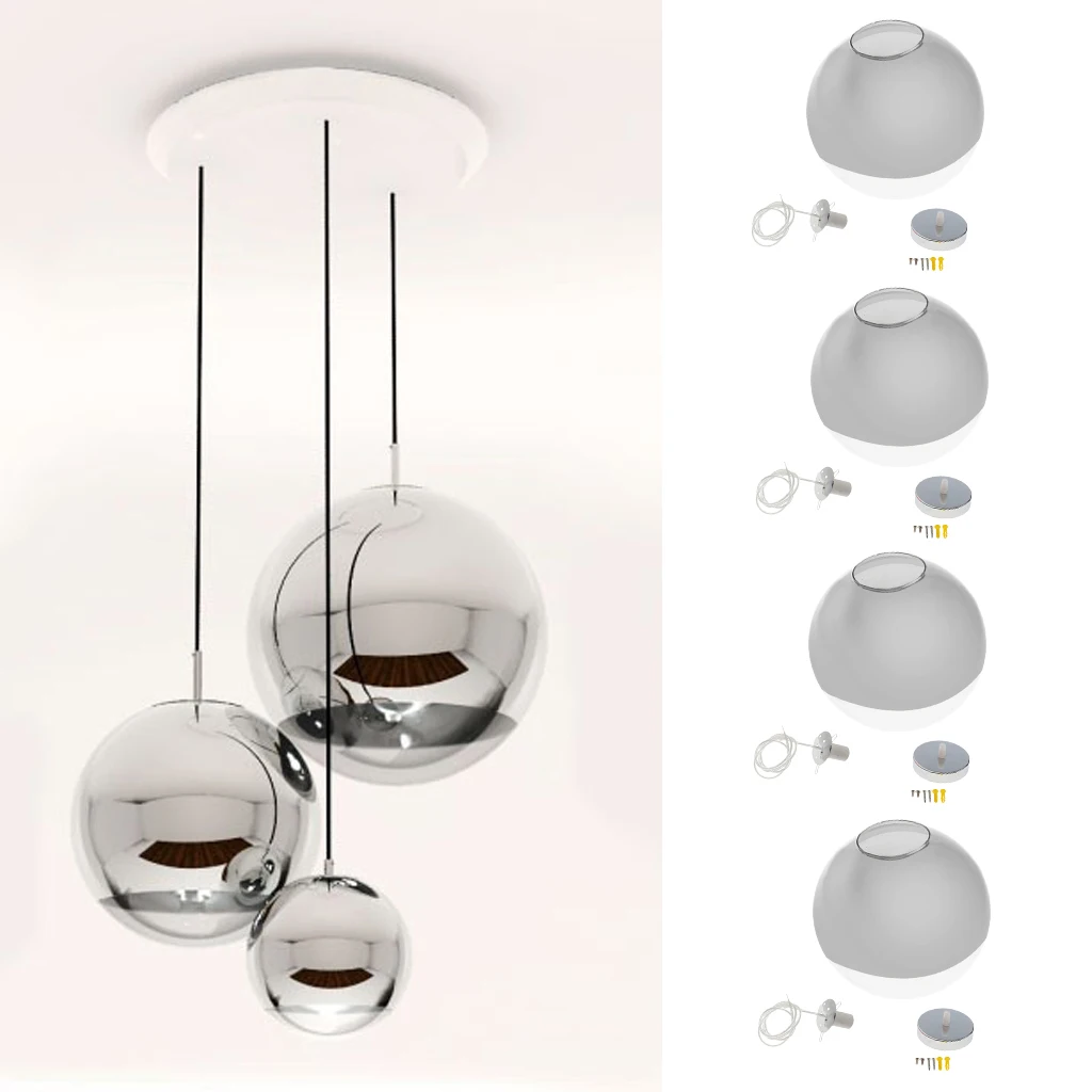 

4x Silver Ceiling Light Shade Cover Pendant Lampshade Home Lighting Fixtures