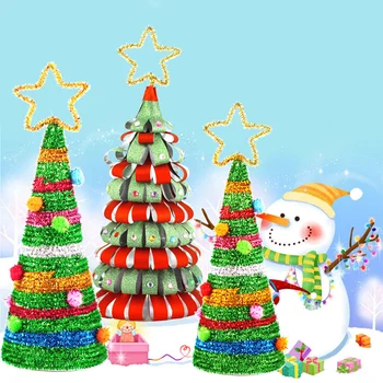 

DIY Christmas Tree Homemade Detachable Mini Christmas Tree Ornaments Kids Decorate Gifts Toy Activity 2020
