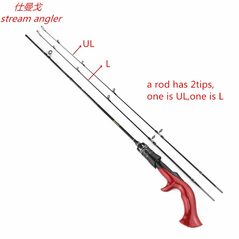 Изгиб натуральной твердой деревянной ручкой карбоновая приманка стержень быстрого действия UL/L 2 наконечника поток форель рыболовов транспорт в ПВХ трубе