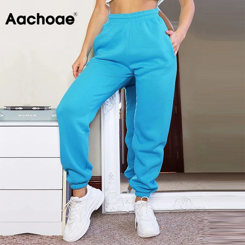 Aachoae 2020 Solid Long Pants Women Long Length Casual Sweatpants Elastic Waist Sports Lady Trousers Office Wear Straight Pants Aachoae 2020 Solid Long Pants Women Long Length Casual Sweatpants Elastic Waist Sports Lady Trousers Office Wear Straight Pants