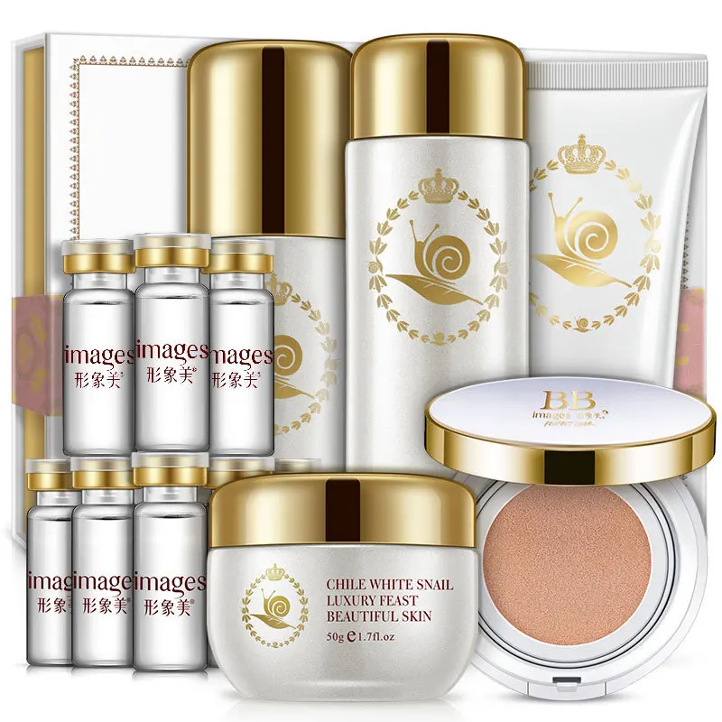 

Beauty Face Kits White Jade Snail of Fresh Moisturizing Nourish Moist Gift Box Skin Care Set