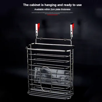 

Over Door Hanging Space Saving Garbage Bag Basket Trash Grocery Dispenser Rack Kitchen Organizer Stainless Steel Household