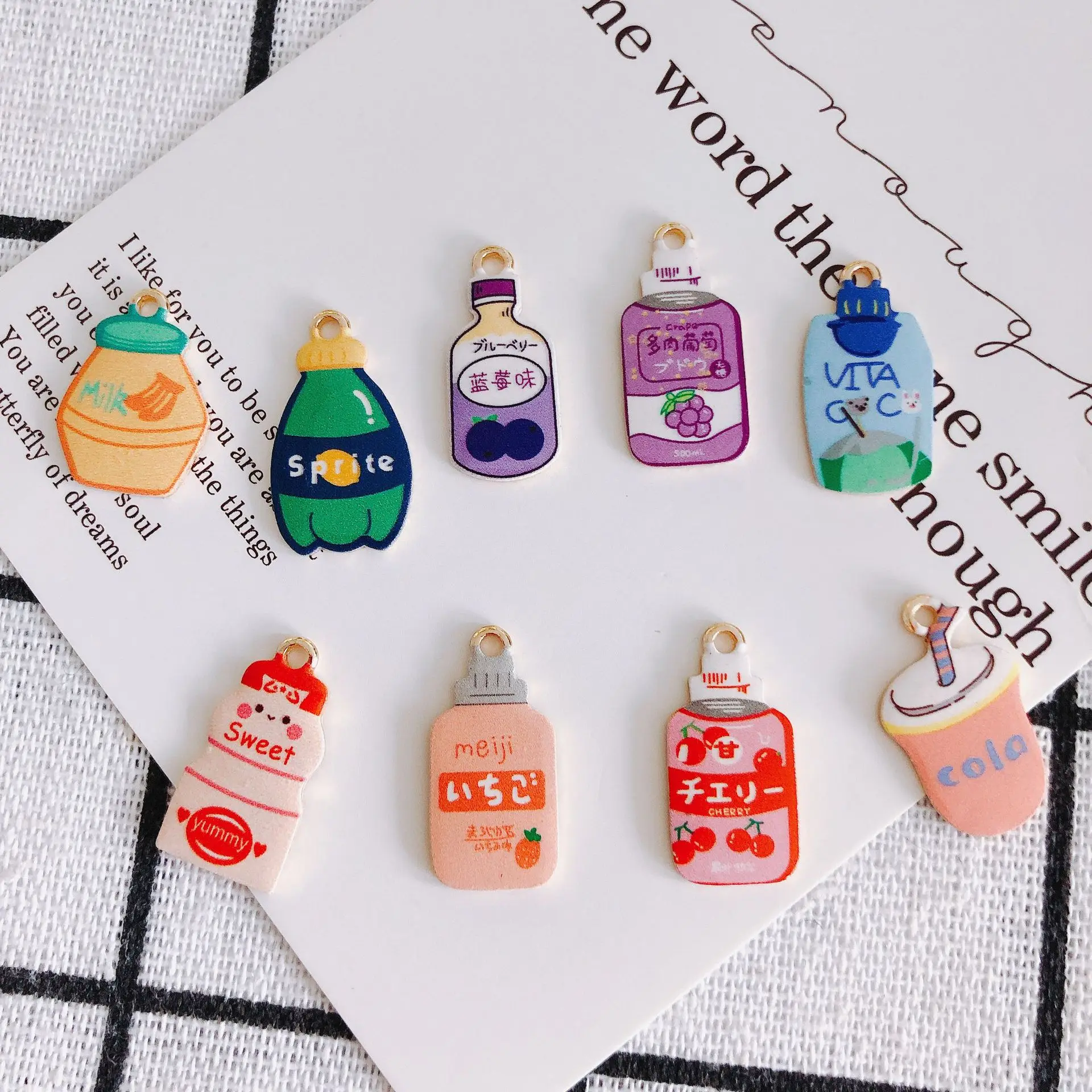 

Ювелирные изделия «сделай сам», 50 шт., милая бутылка для напитков, искусственная, позолоченная, красочная, модная подвеска для ожерелья