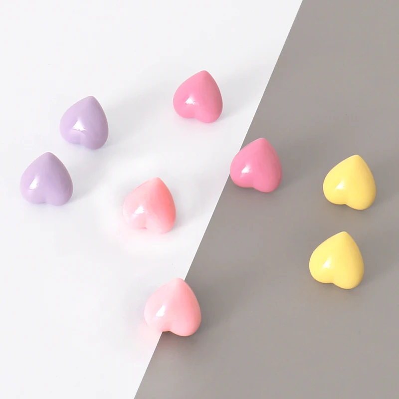 TUTU High quality 8pcs/box coloful Heart Shape Plastic Quality Macaron colored Push Pins Thumbtacks Office School H0417 | Канцтовары для