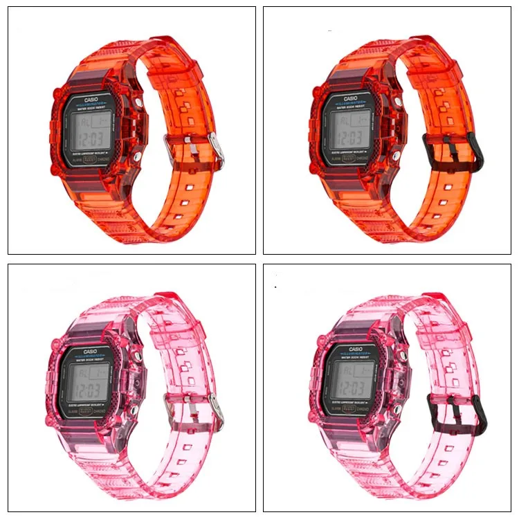 Watch Band Strap For Casio DW5600 GW-5610 Bracelet Watchband Cover Resin Wristband Screen Protectors Case for G-SHOCK Wrist band