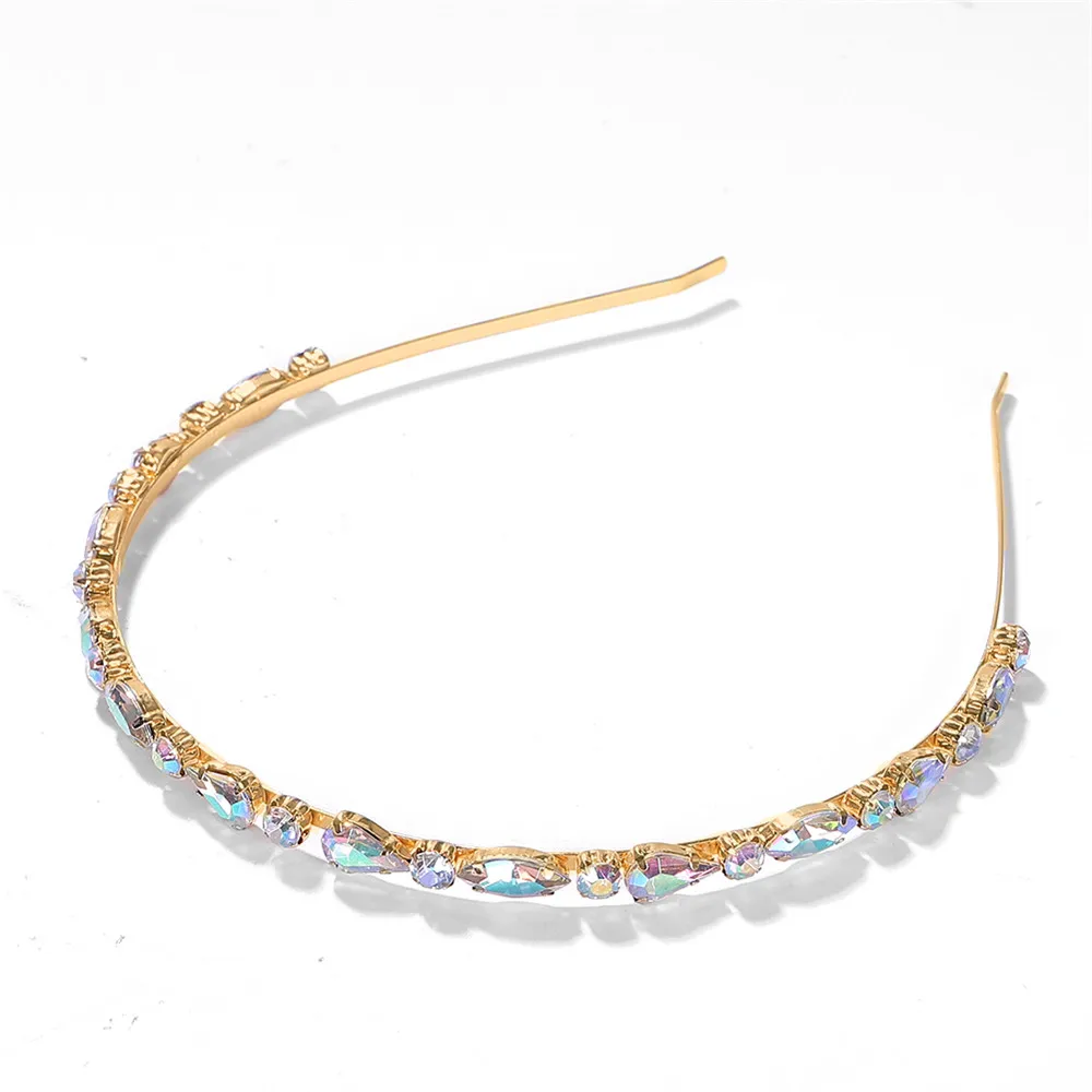 Miwens ZA Colorful Rhinestone Headbands For Women Weddings Trendy Hairwear Multicolor Crystal Stone Hairbands Hair Jewelry - Окраска металла: 9